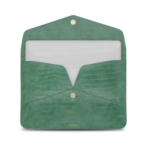 NOTIQ Leather Laptop Case Tech Clutch With Dust Bag - Picture 4 of 11